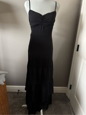 American Eagle Black Spaghetti-Strap Maxi Dress